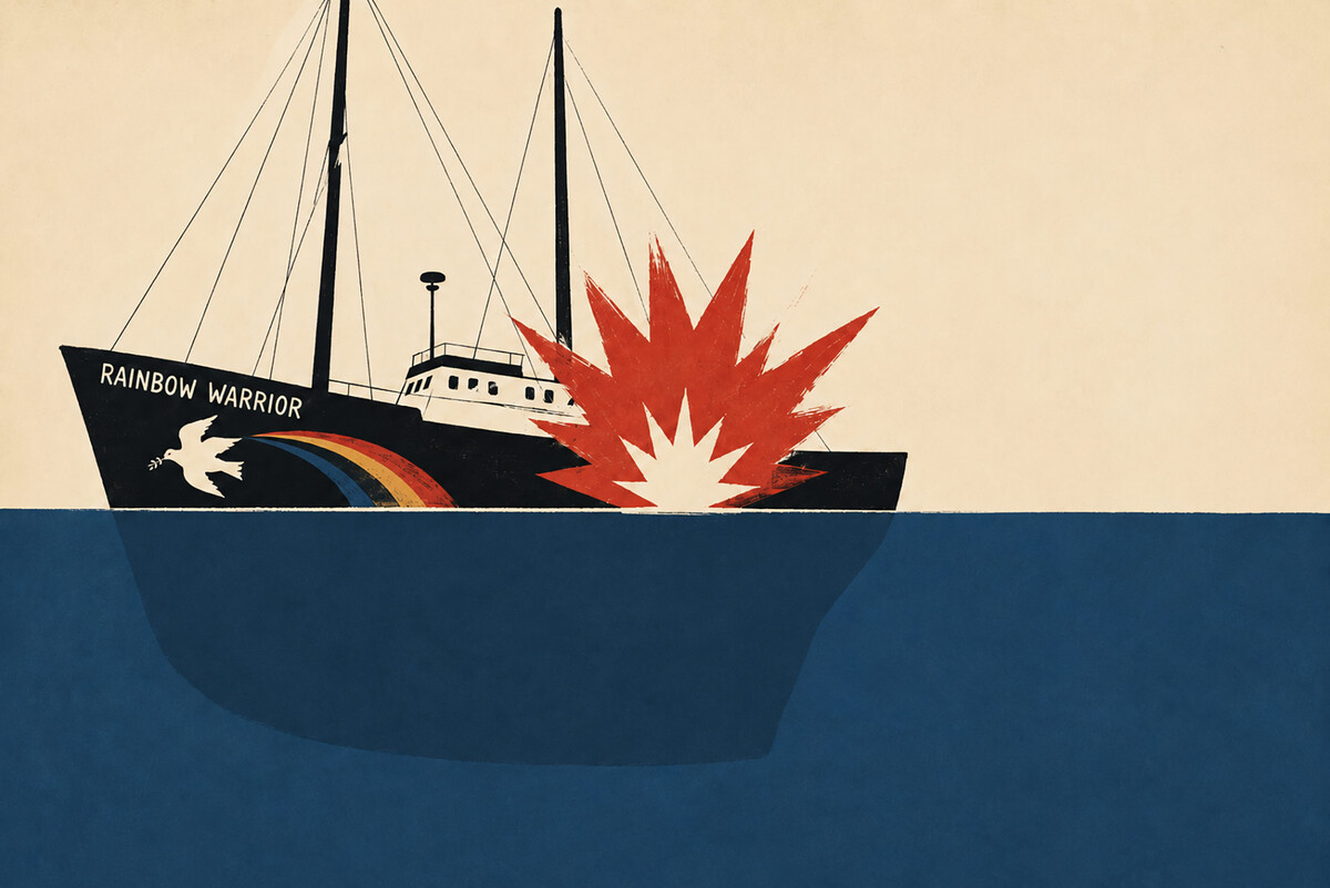 Napad na Rainbow Warrior, ilustracija