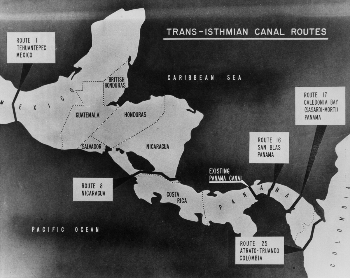 Plowshare: proposed new canals near the Panama Canal.