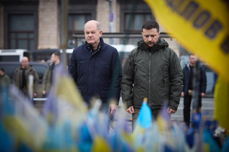 Olaf Scholz i Volodimir Zelenski u Kijevu, 2.12.2024. (izvor: Ured ukrajinskog predsjednika)